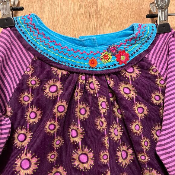 Me Too Danish Designs Dress Girl's 18-24 Months Corduroy Layered Skirt Floral - Picture 3 of 13